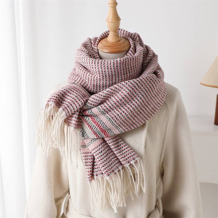 ACCITY - Wholesale Scarf - Women's - Classic Checkered Shawl Scarf with Soft Tassels_CWASC27661