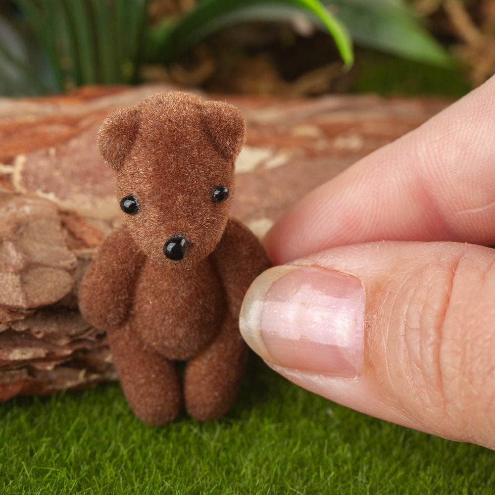 Factory Direct Craft - Wholesale Decorative Tabletop Object - Bag of 12 Flocked Mini Brown Baby Teddy Bears - 1-3/4" 2