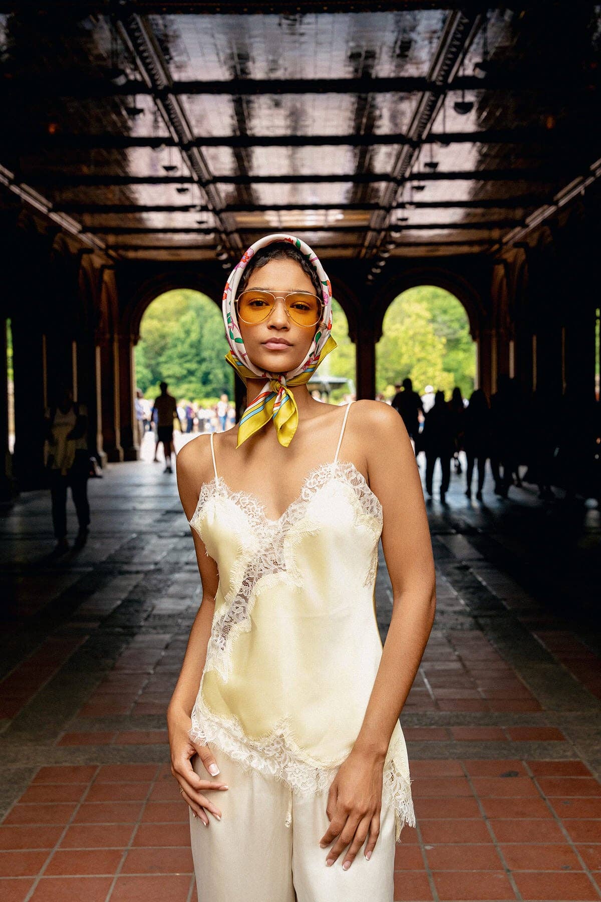 Jessie Zhao New York – wholesale Scarf – Women's – Limoncello Jardin Double Sided Silk Scarf6