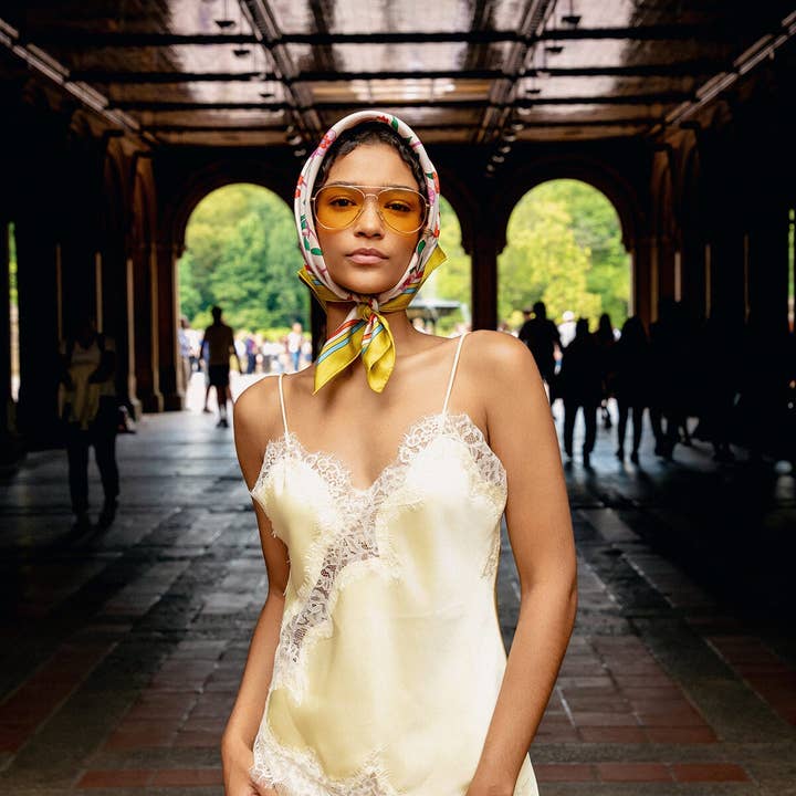 Jessie Zhao New York – wholesale Scarf – Women's – Limoncello Jardin Double Sided Silk Scarf6