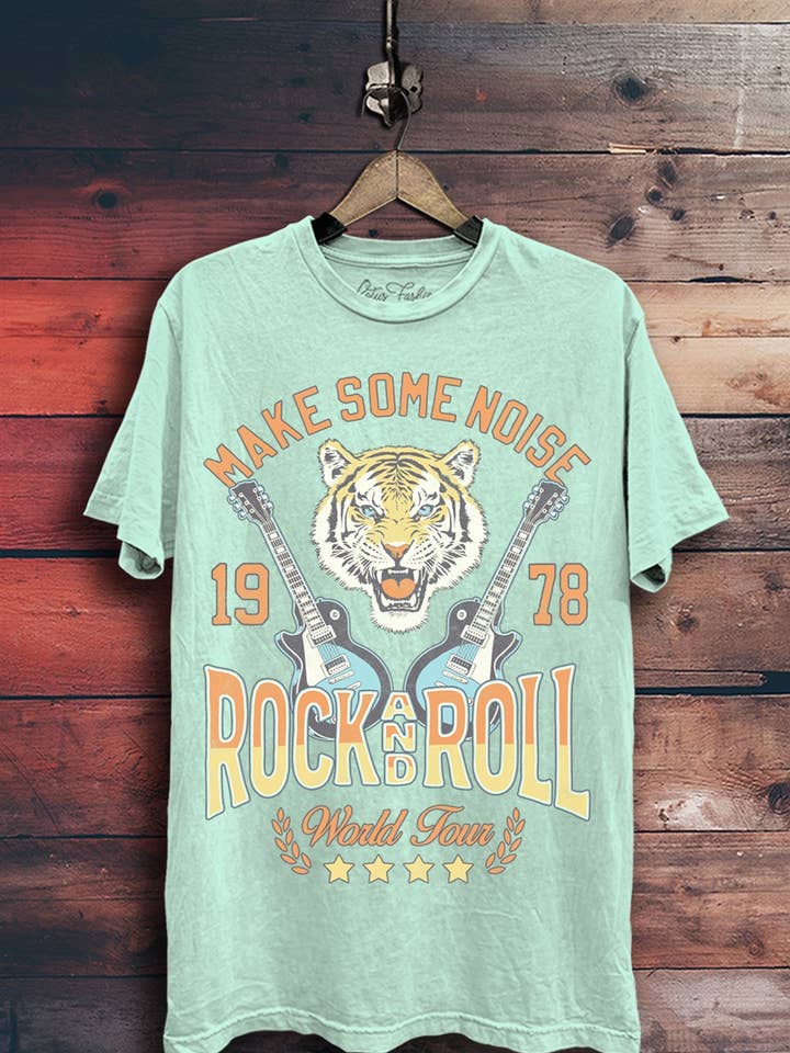 Lav Noget Støj Rock & Roll Grafisk Top for engroshandel hos Lotus Fashion Collection