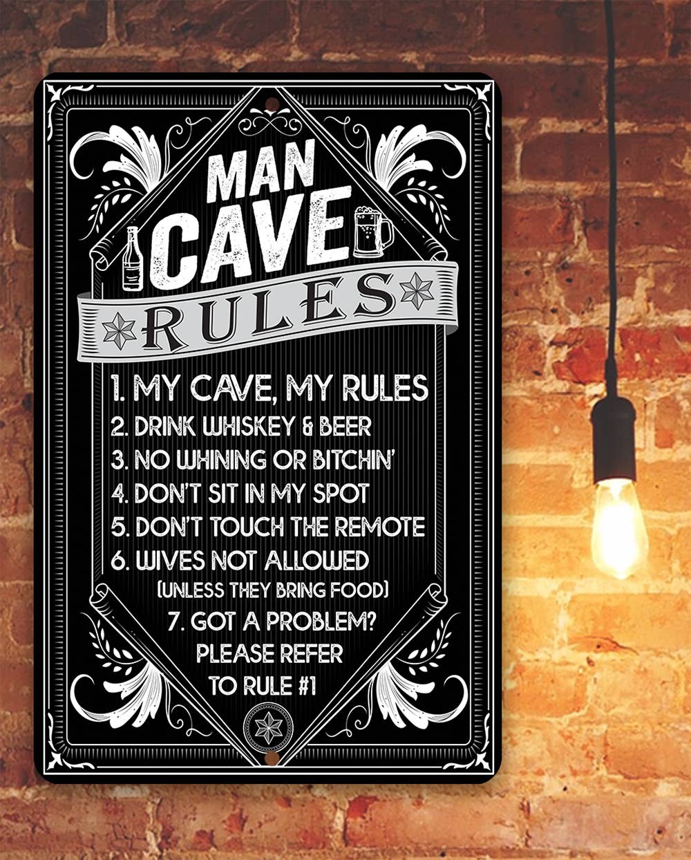 Lone Star Art Metal Signs - Wholesale Sign - Man Cave Rules Metal Sign5