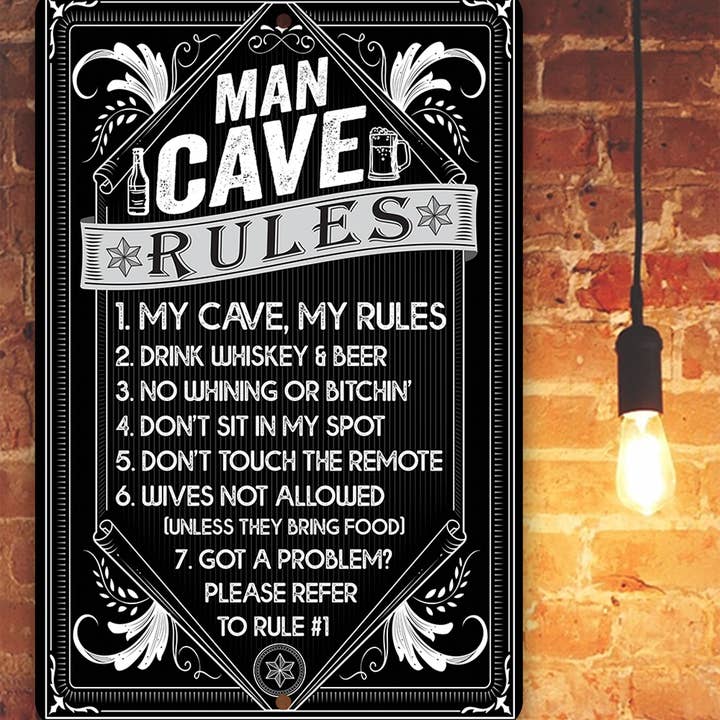 Lone Star Art Metal Signs - Wholesale Sign - Man Cave Rules Metal Sign5
