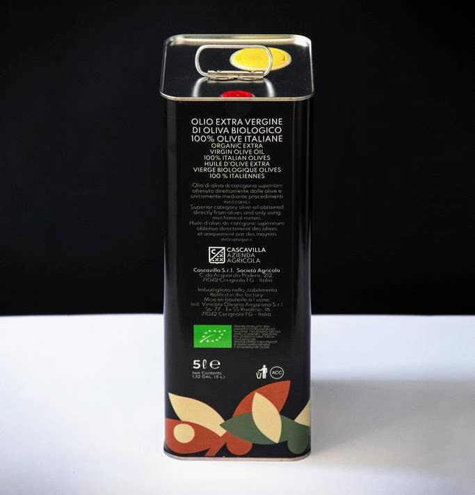 Olio Cascavilla - Vente Huile d'olive - Huile d'olive extra vierge biologique en bidon - emballage recharge2
