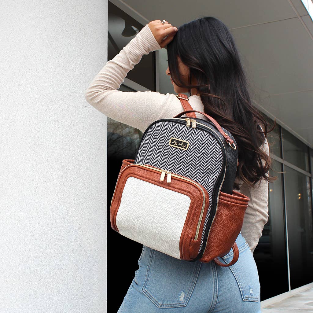Itzy Ritzy - Wholesale Diaper Bag - Baby - Coffee & Cream Itzy Mini Plus™ Diaper Bag Backpack2