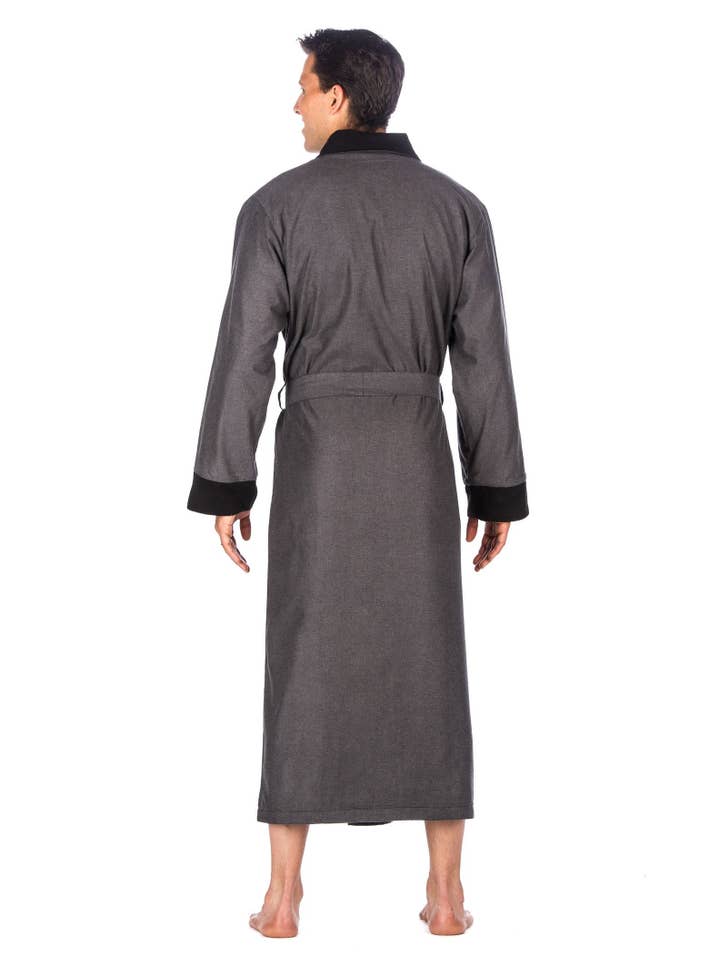 Noble Mount - Wholesale Robe – Men's - Men's Premium 100% Cotton Flannel Fleece Lined Robe32