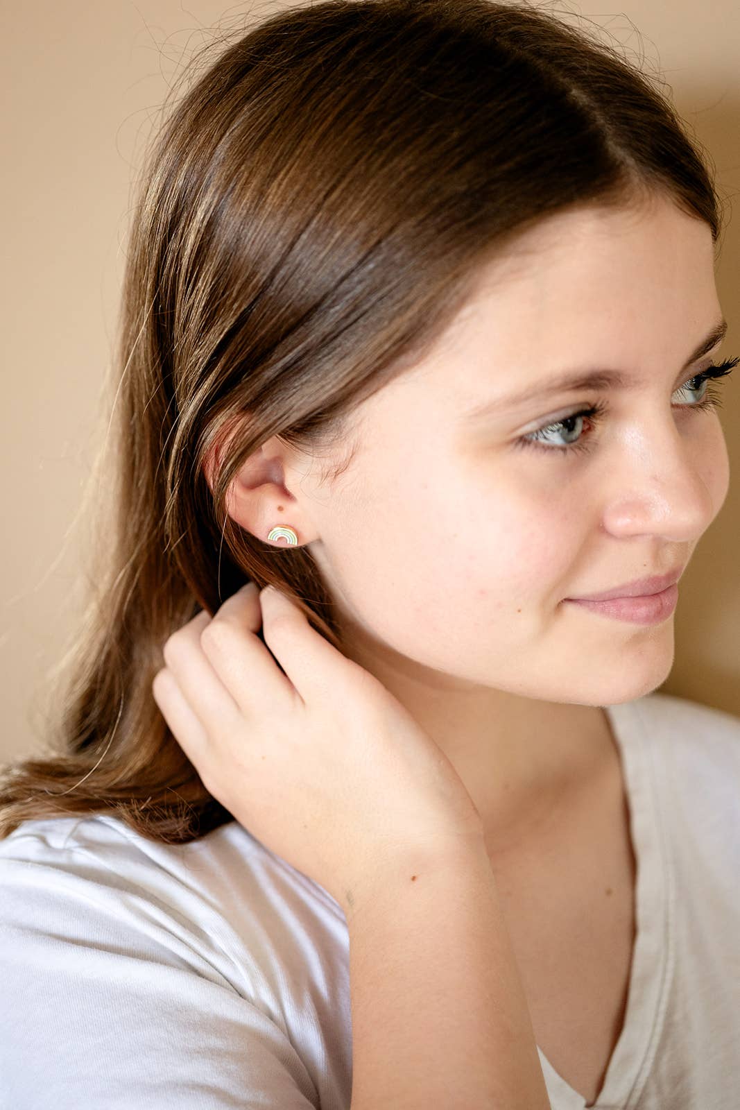 Rebecca Accessories LLC - Wholesale Earrings - Kids - Rainbow Enamel Post Earring Childrens1