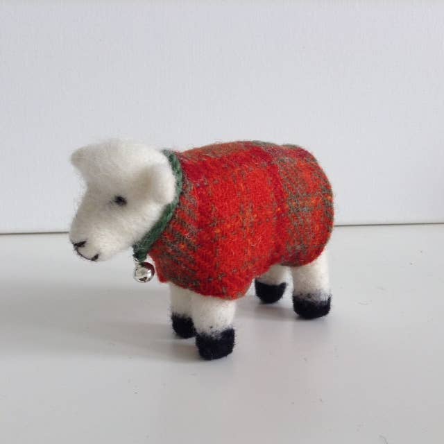 Southbeach Design - Wholesale Decorative Tabletop Object - Felted Sheep with Harris Tweed Jacket1