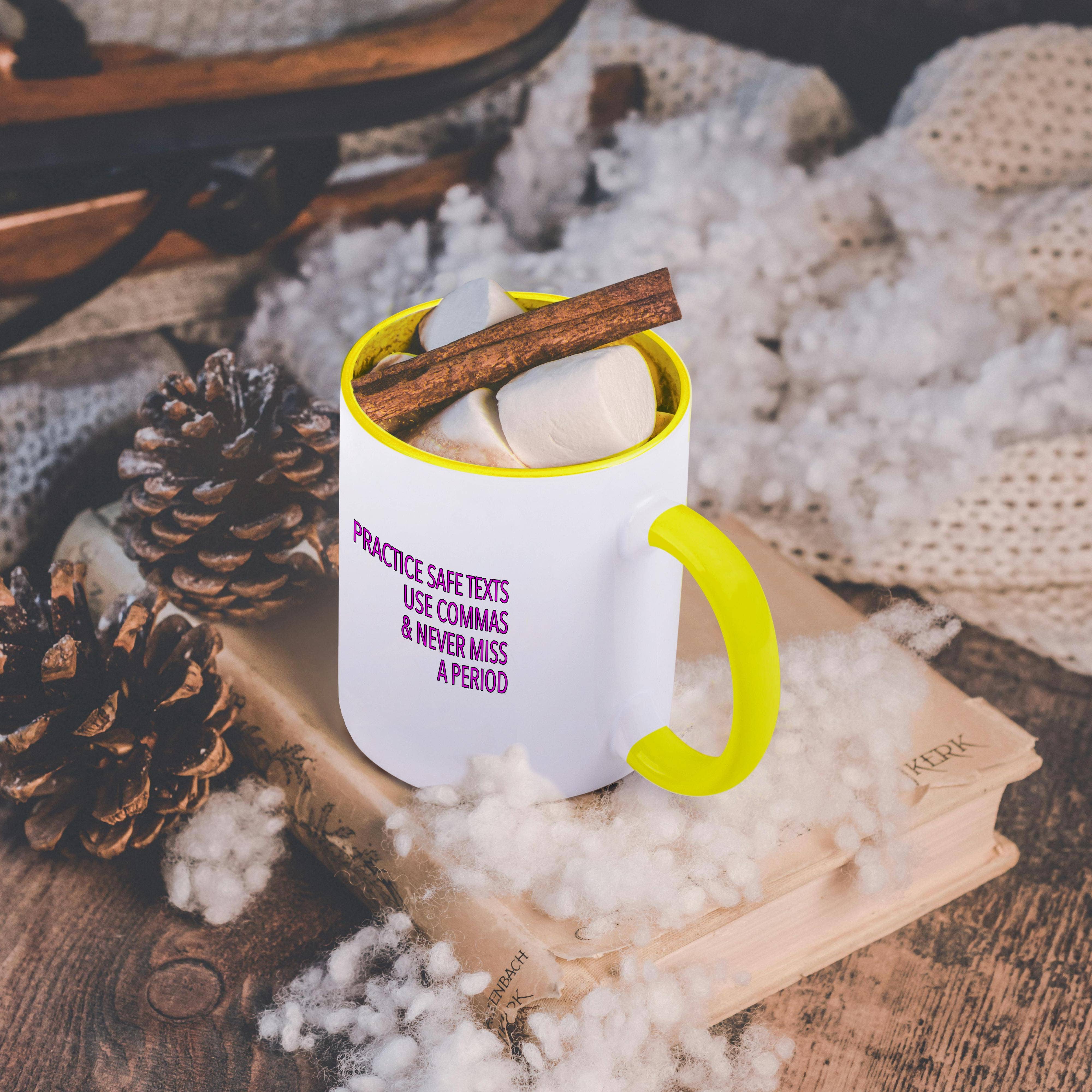 3dRose - Wholesale Coffee Mug - 3dRose, Practice Safe Texts Use Commas And Never Miss A Period Pink, Mug5