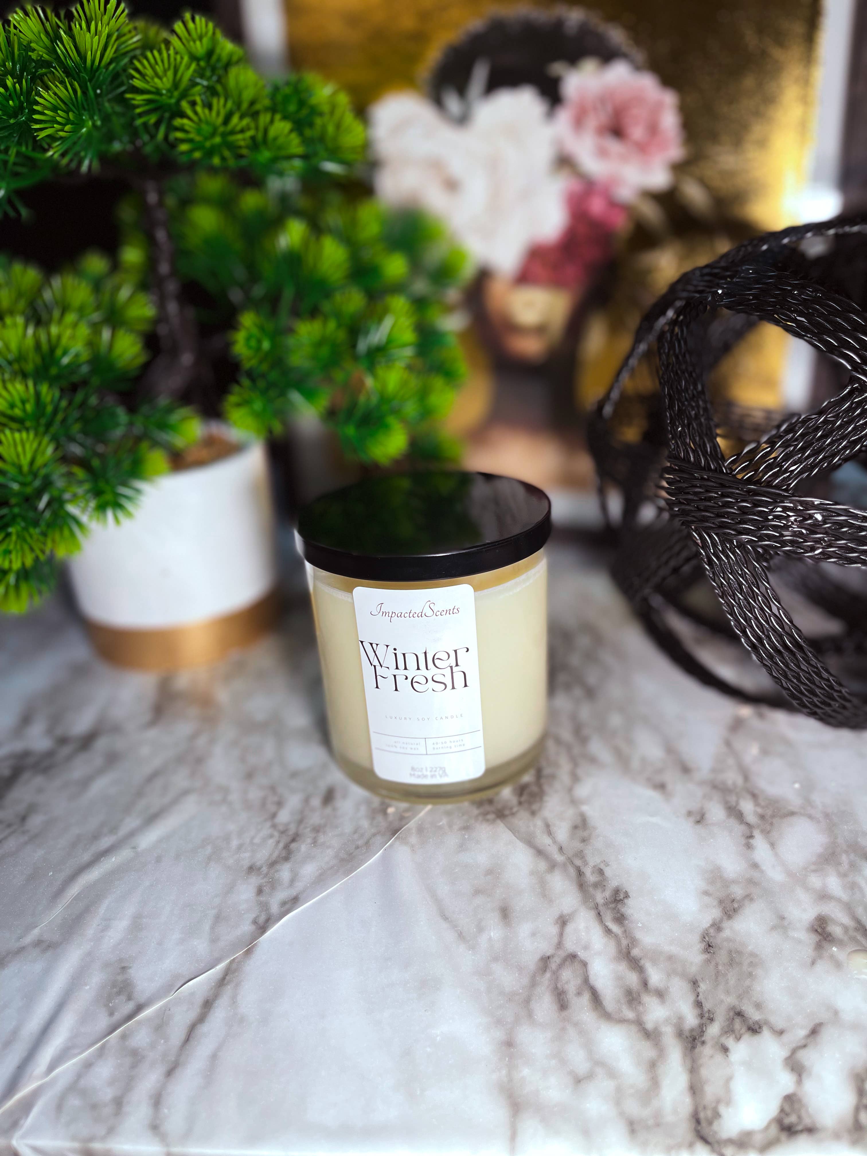 ImpactedScents - Wholesale Jar/Filled Candle - Winter Fresh Amber Candle