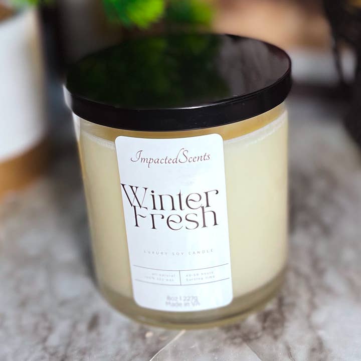 ImpactedScents - Wholesale Jar/Filled Candle - Winter Fresh Amber Candle0