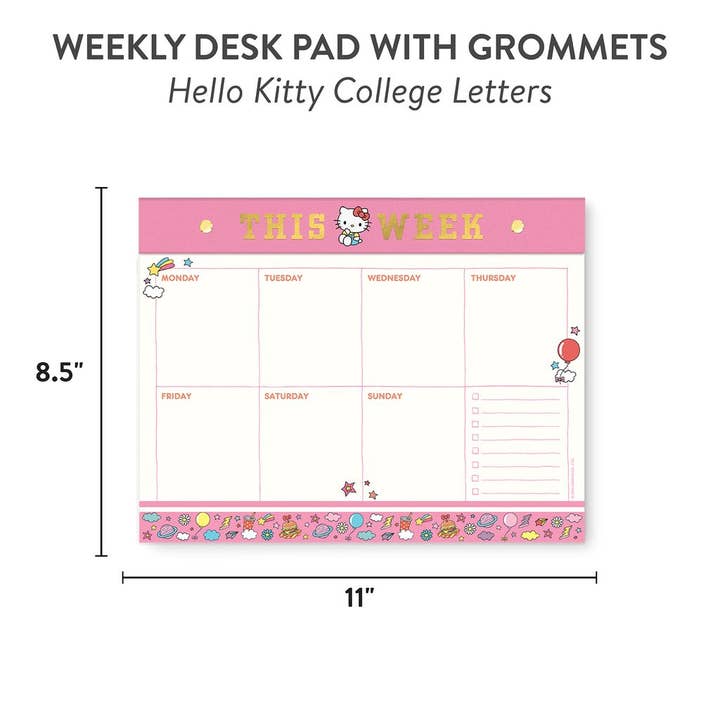 Studio Oh! - Wholesale Desk Pad - Hello Kitty College Letters Weekly Desk Pad9