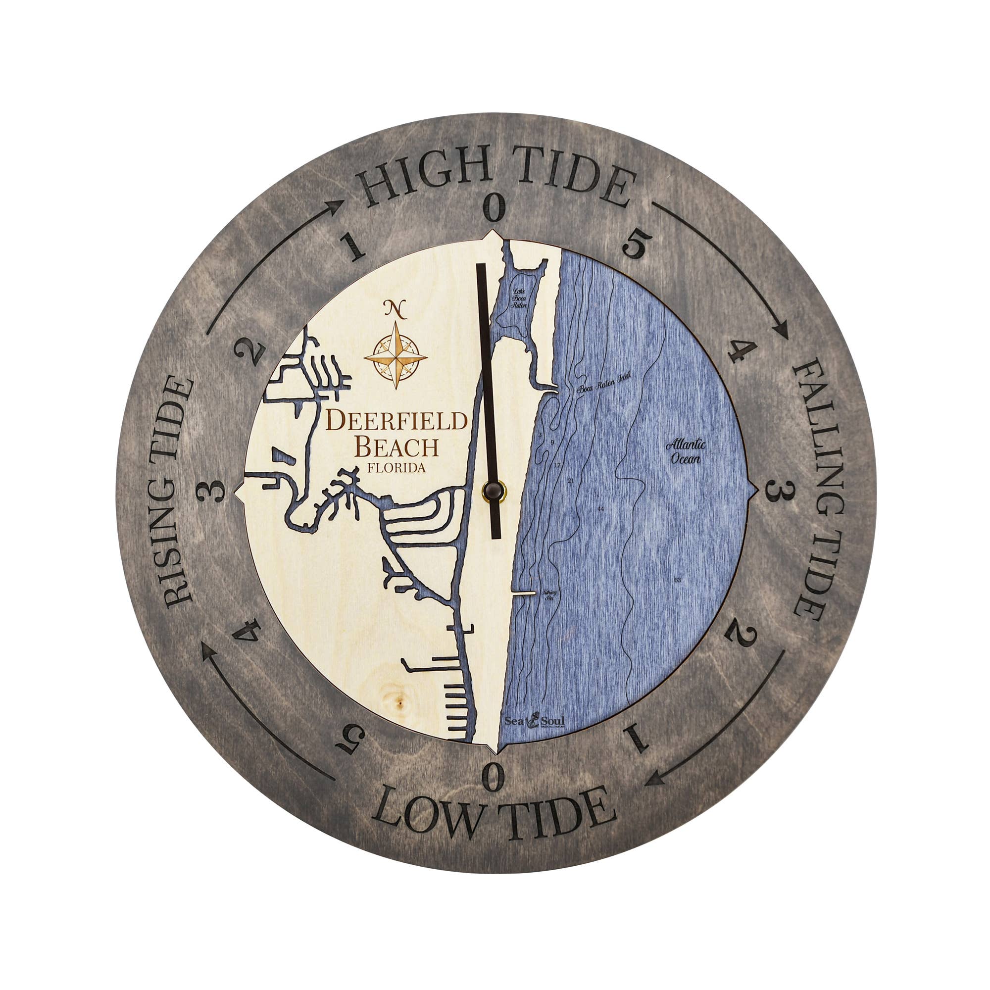 Sea & Soul Nautical Chart Art - Wholesale Wall Clock - Florida East Coast Nautical Chart Tide Clock-Many Locations59
