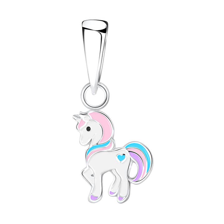 Proud Unicorn Pendant SMALL 925 Silver e-coated for wholesale by Janusch