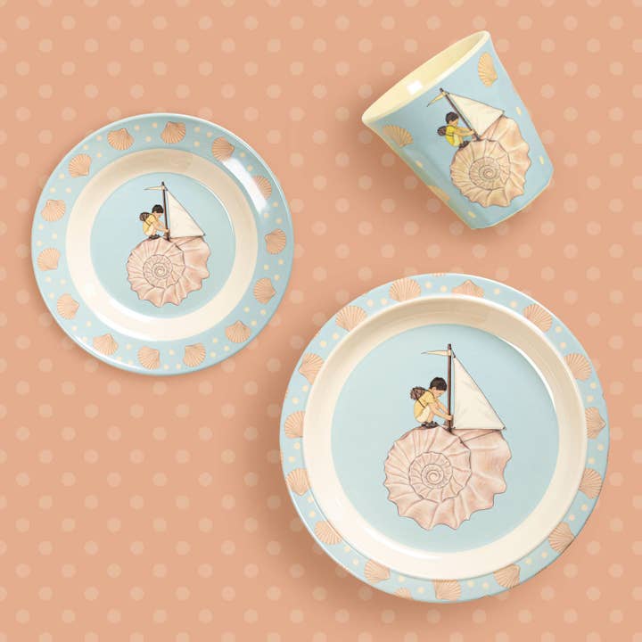 Eat Glitter and Shine - Vente Service à vaisselle – enfant et bébé - Service de vaisselle fraise et coquillage en mélamine2