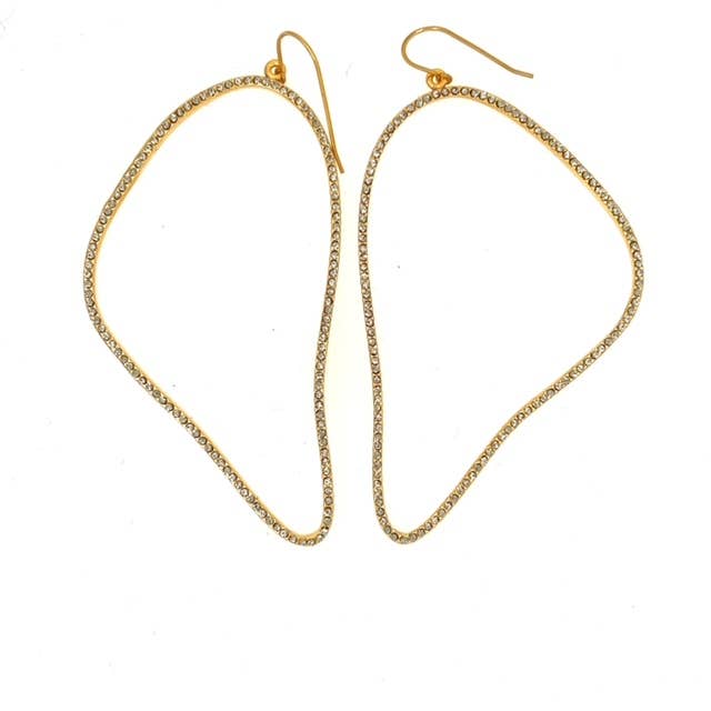 Pendiente de aro puntiagudo alargado en oro para venta al por mayor de Rebel Designs Accessories