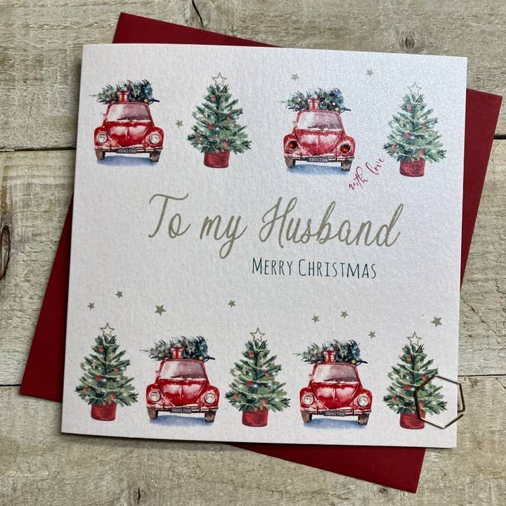 Husband Lots of Cars & Trees - Christmas Card (C24-124) for wholesale by White Cotton Cards