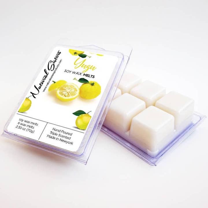 Nature's Lab - Natural Sisters - Wholesale Wax melt - Yuzu Fragranced Soy Wax Melts and Tarts - Concentrated Fragrance Oils | Non Toxic- Handmade in NYC- 6pc /2.5oz as packed1