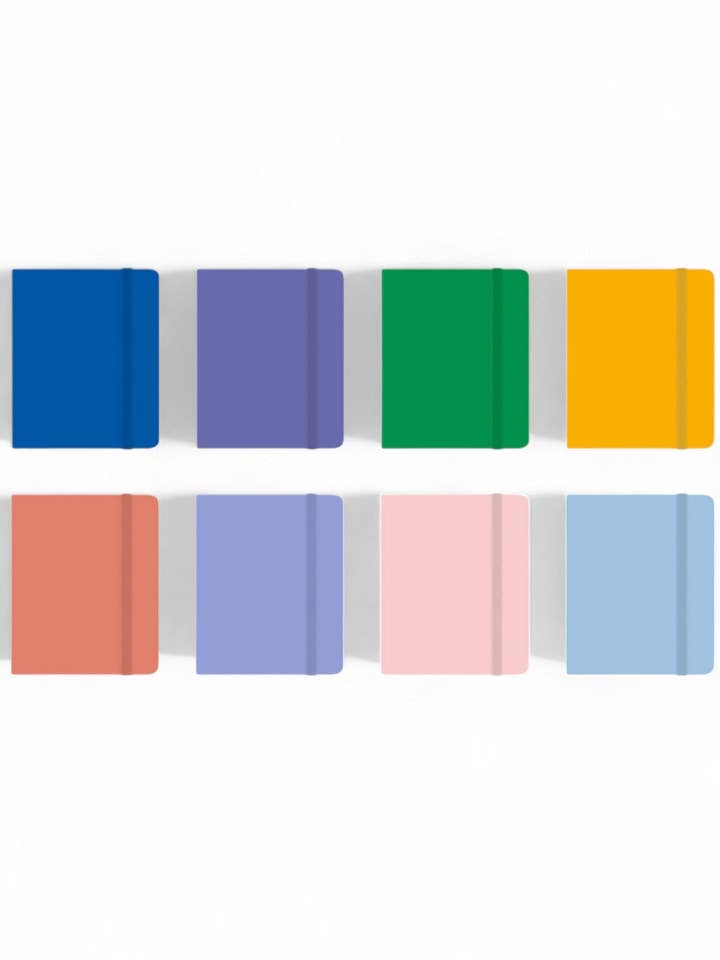 CADERNO A5 COM ELÁSTICO COR SÓLIDA por atacado de Willy be Smart