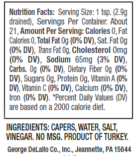 Delallo - Wholesale Pickled Vegetables - Capote Capers1