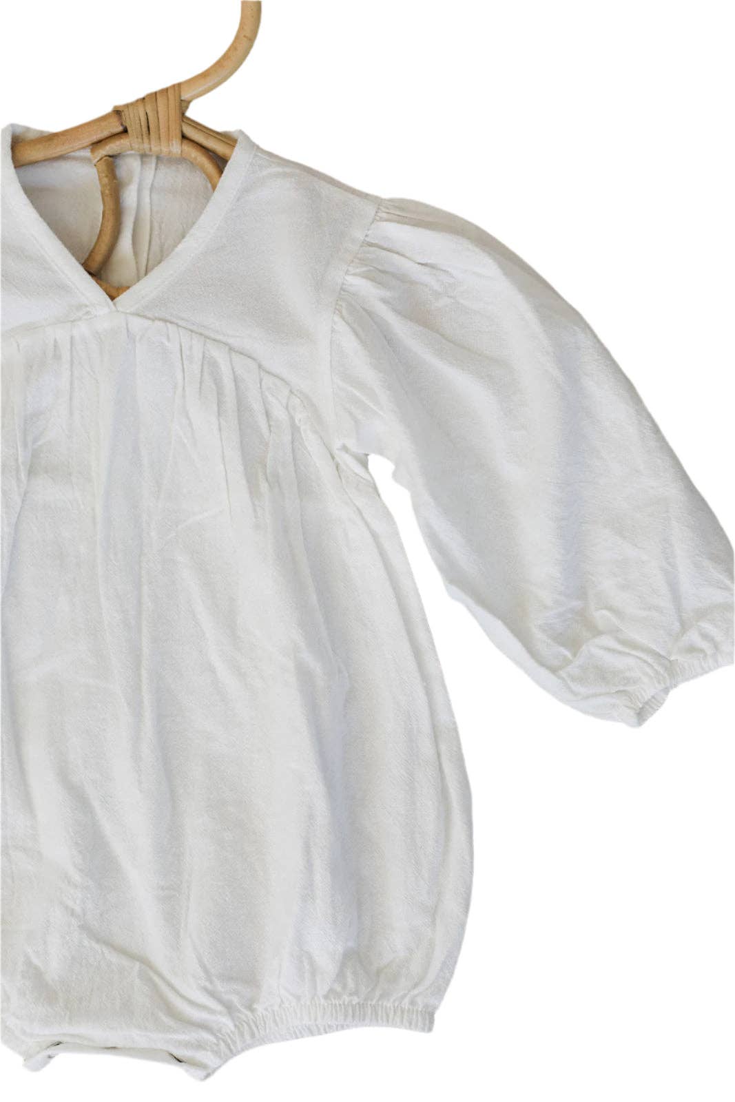 ntrl co. - Vente Body (sans pieds) – bébé - Chloe Barboteuse Bulle | Bulle Classique en Lin Blanc2