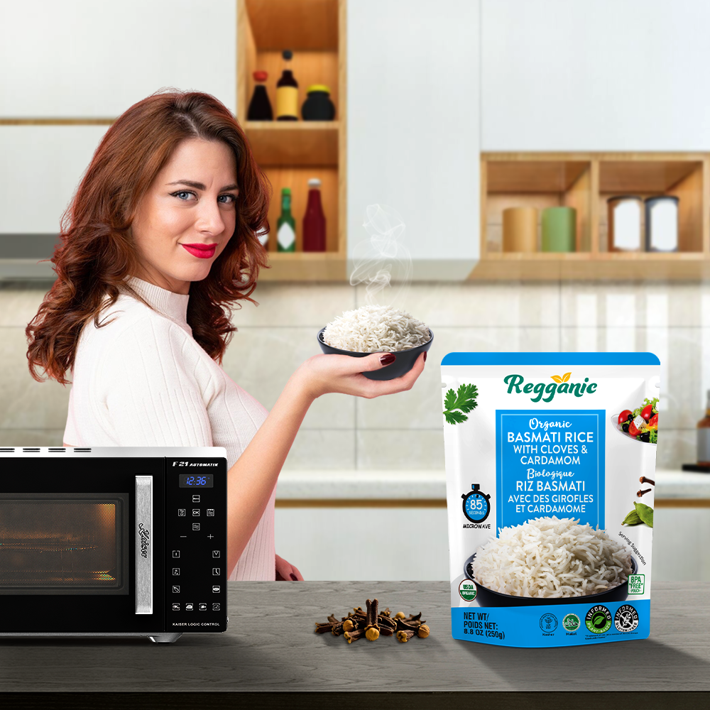 Regal Kitchen Foods - Wholesale Rice - Regganic Basmati Rice with Cloves&Cardamom- 8.8oz6