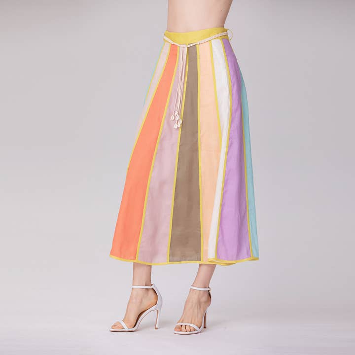 A-lijn rok met brede strepen voor wholesale door Smart and Joy