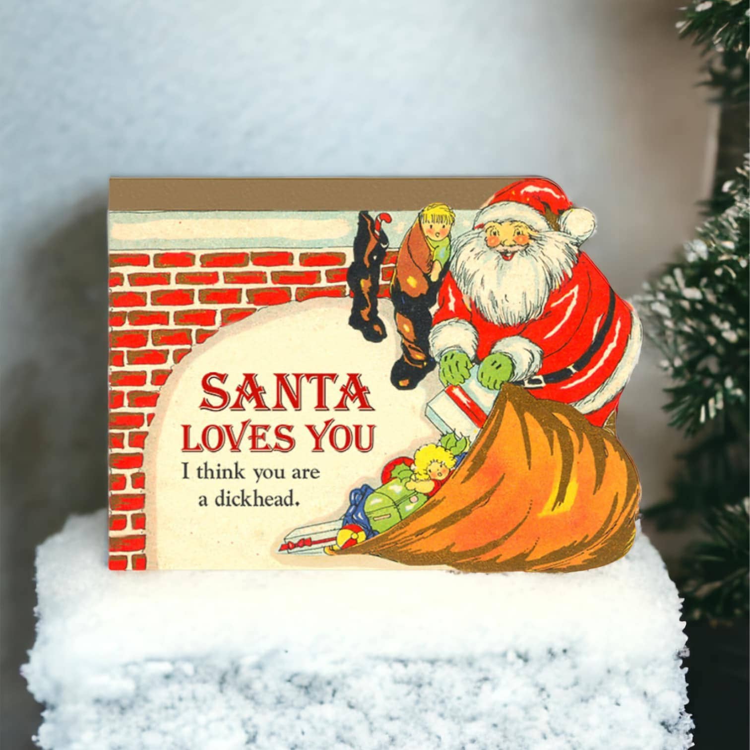 Bad Betty Greeting Co. - Wholesale Christmas Card - Santa Loves You - Adult Christmas Greeting Card4