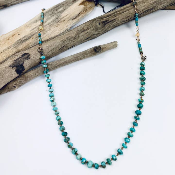 Collier Turquoise Ripples pour la vente par Laura J Designs