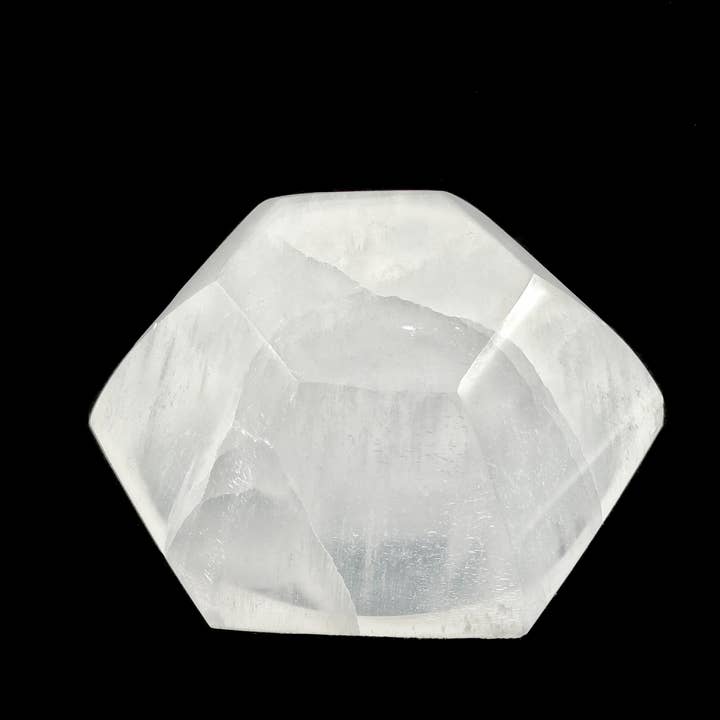 CRCBEADS - Wholesale Spiritual Stone/Crystal - Natural Selenite Crystal Hexagon Dish Charging Energy Bowl Approx 4" Inches3
