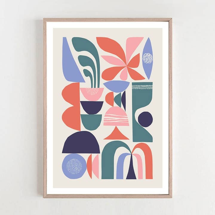 Mid Century Modern Art Print for wholesale by 3 Birdies Studio