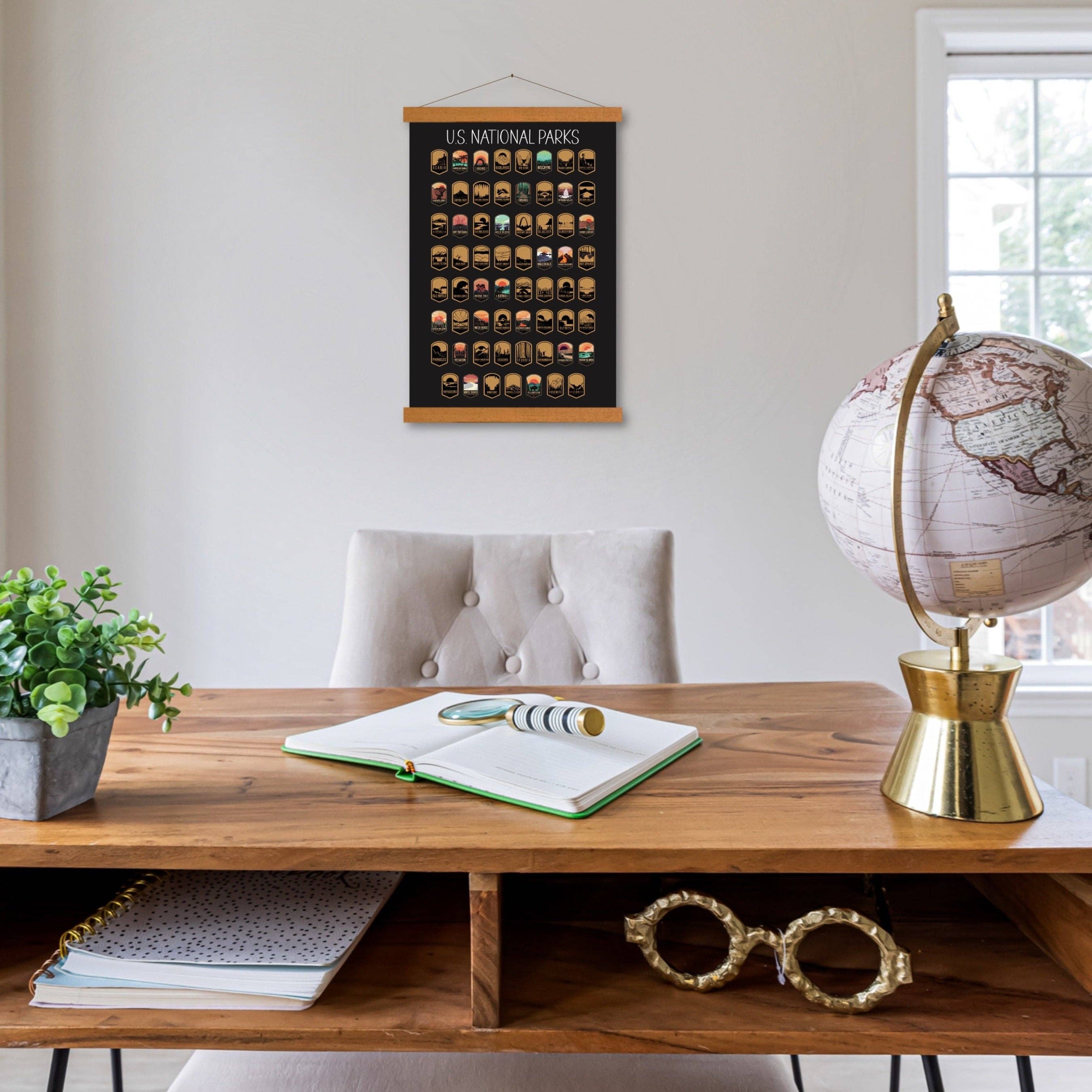 Track Your Adventures - Vente Poster - Poster à gratter sur les parcs nationaux 11 x 174