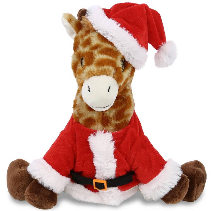 Plush Santa - Eco Friendly Super-Soft Plush - Giraffe 10" for wholesale by Cota Global