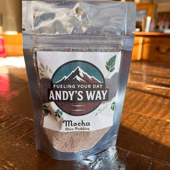 Andy's Way – wholesale Powdered health drink – Mocha Chia Pudding Single Packet