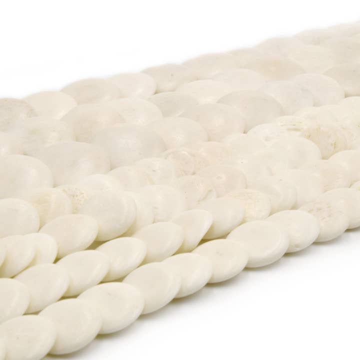 Only Beads - Wholesale Beads - Bone Beads | Ox Bone Lentil Coin Beads | White Light Brown Medium Brown6
