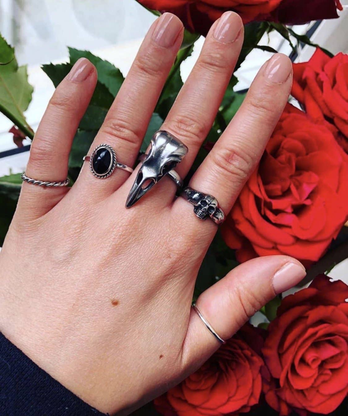 Mysticum Luna – Engroshandel Statementring – Ravnemaske ring | Fugleskalle gotisk alternativ smykke2