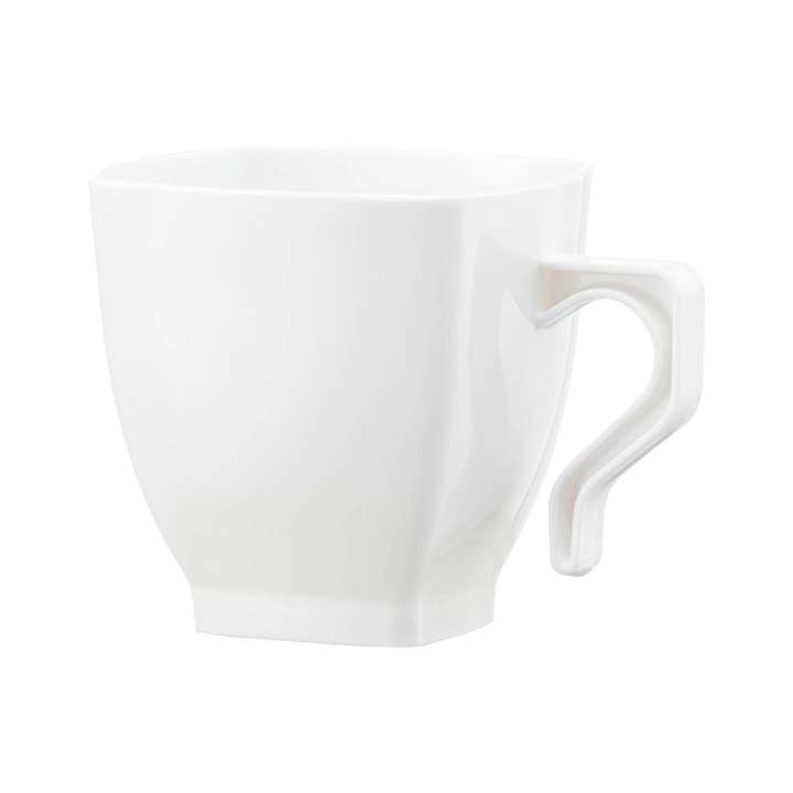 8 oz. White Square Plastic Coffee Mugs - 192 pcs for wholesale by Smarty had a Party