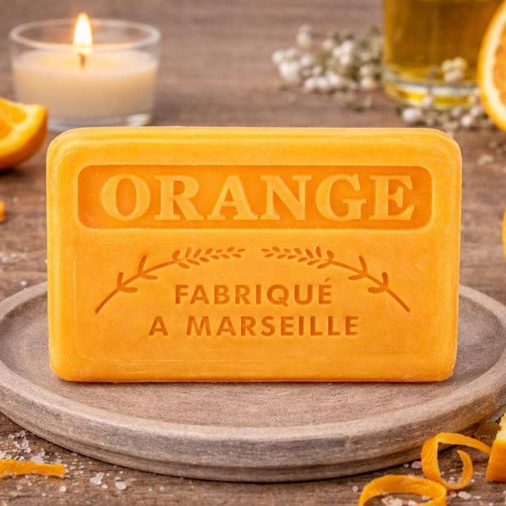 125g French Soap from Marseille, Orange Scent for wholesale by French Soap Wholesale