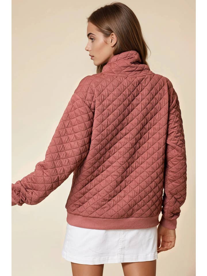 Doe and Rae - Vente Sweat-shirt – femme - PULL MATELASSÉ À COL EN ENTONNOIR - 43696T8