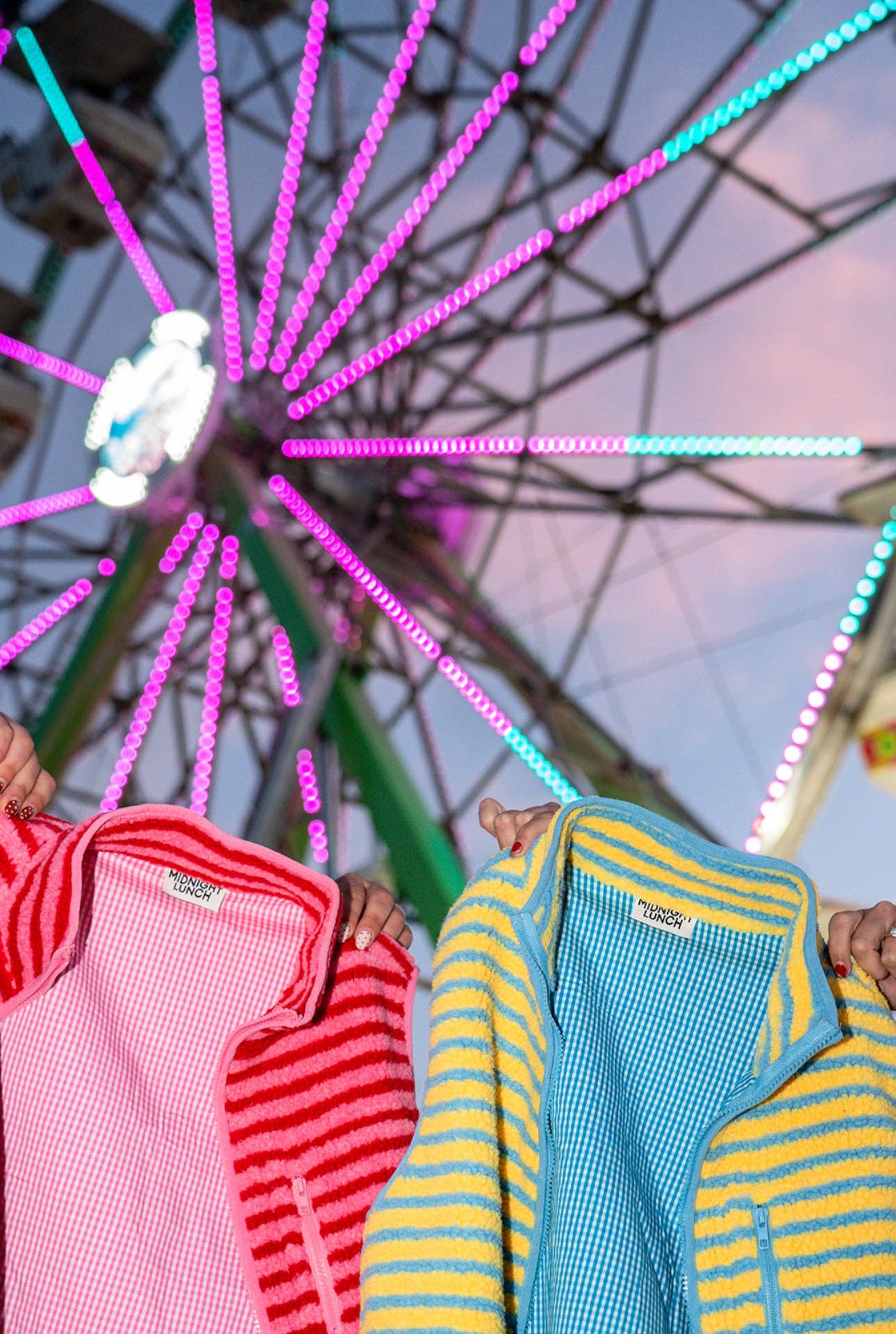 Midnight Lunch - Wholesale Outerwear Vest - Women's - The Stripe Vest | Pink + Red10