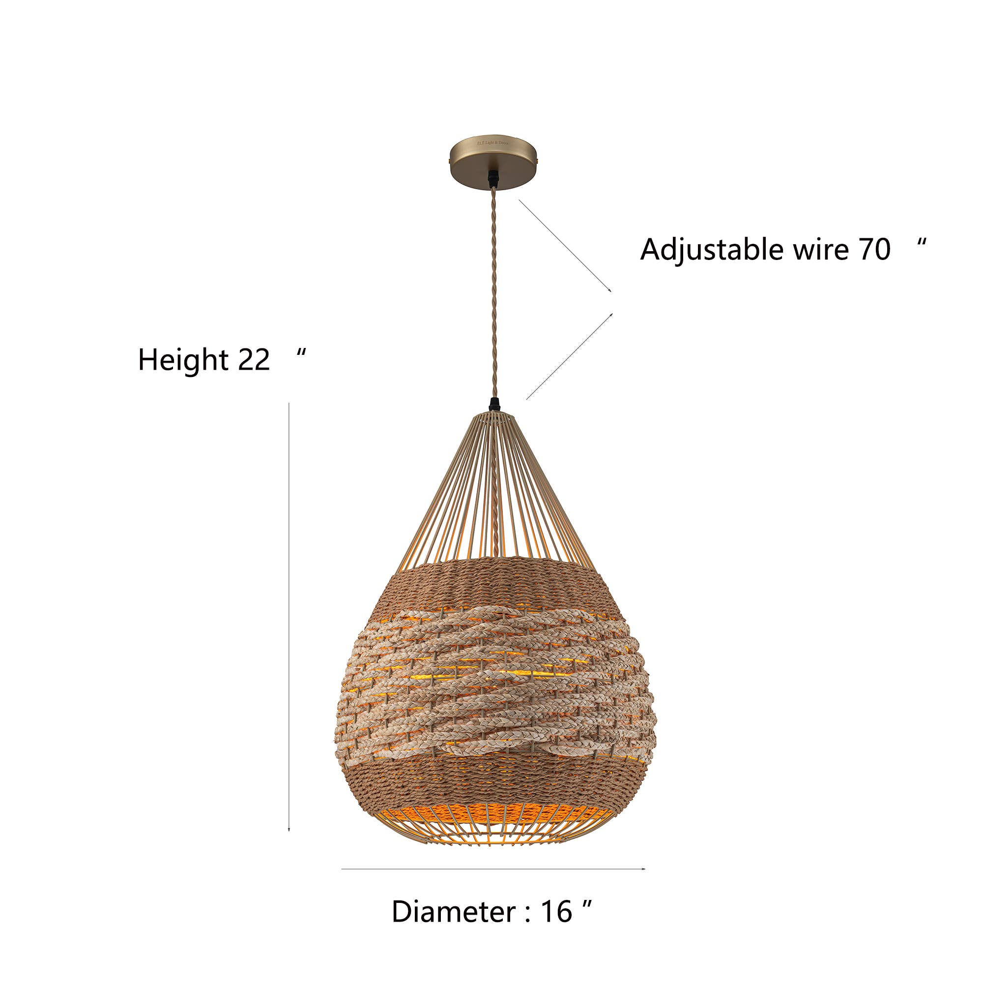 Multi Palma 1-Light Two Tone Teardrop Pendant Light for wholesale on Faire7