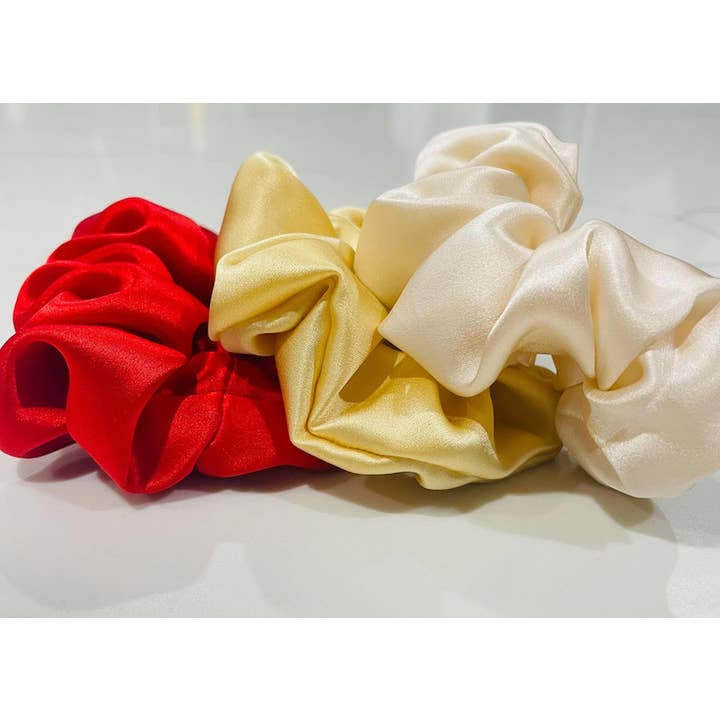The Blissful - Wholesale Scrunchie - Women's - Satin Silk Scrunchies Bridal Hair Satin Scrucnhies