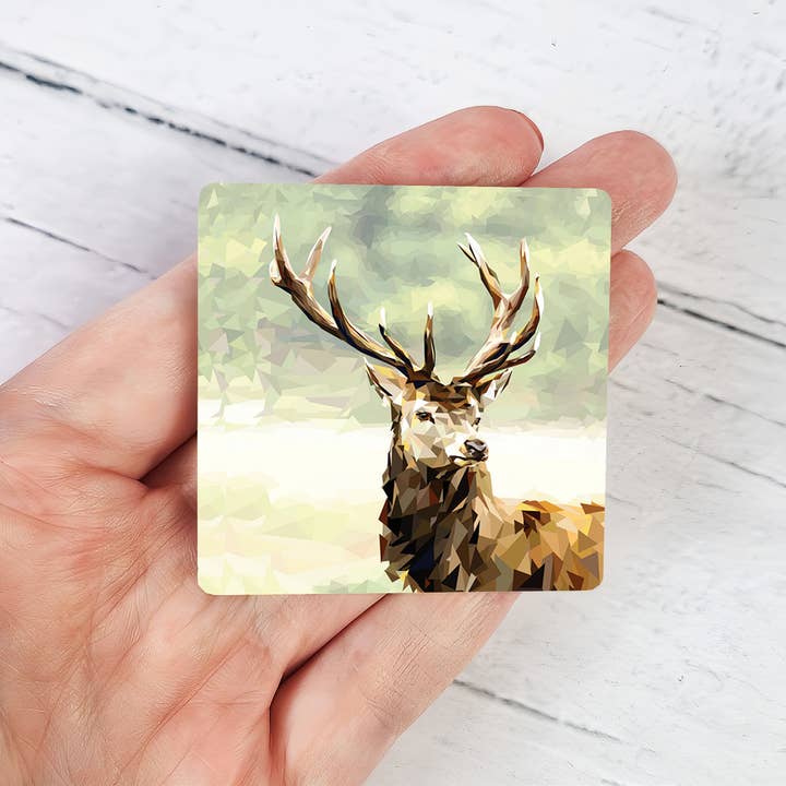 Louise Jennifer Design - Wholesale Magnet - Red Stag Fridge Magnet: Colorful Wildlife 2