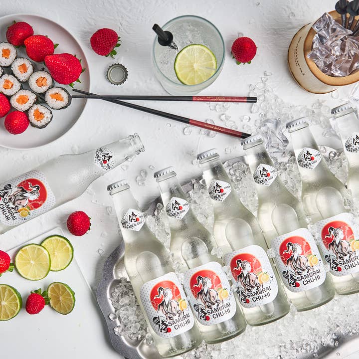 Samurai Chu-Hi - Wholesale Alcoholvrij aperitief - Chu-Hi samoerai. Pack van 24 stuks. Verfrissende alcoholische drank 5,3%4