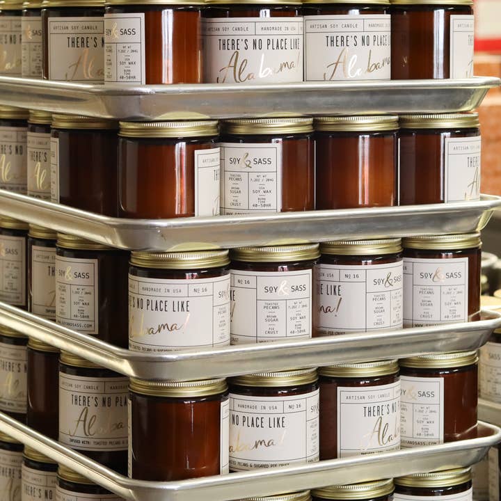 Soy and Sass – wholesale Burkljus – ”Det finns ingen plats som Alabama” sojavaxljus - statliga gåvor6