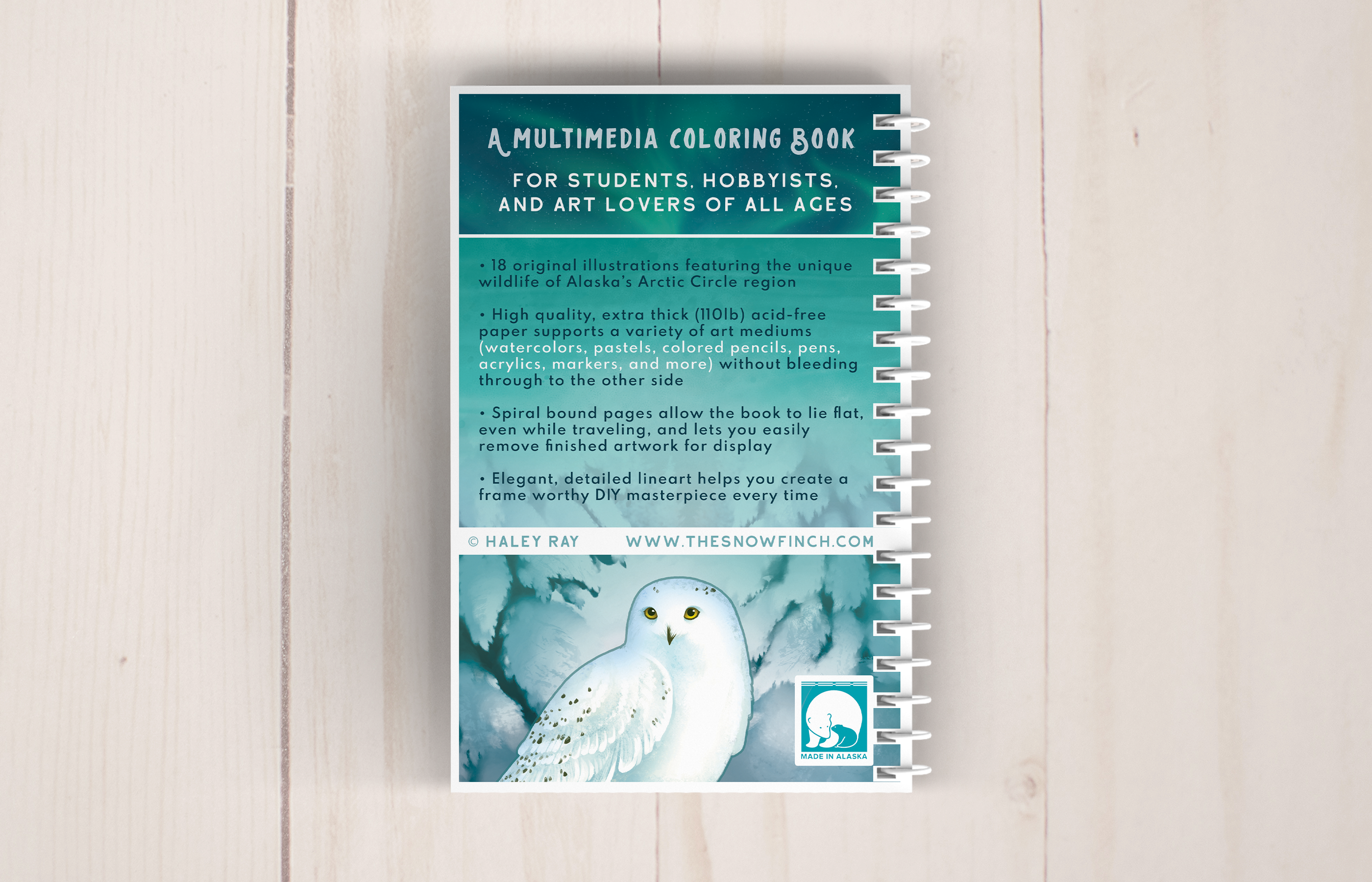 The Snow Finch - Vendita all'ingrosso Libro da colorare e attività - Adulti - Libro d'arte da colorare dell'Alaska artica3