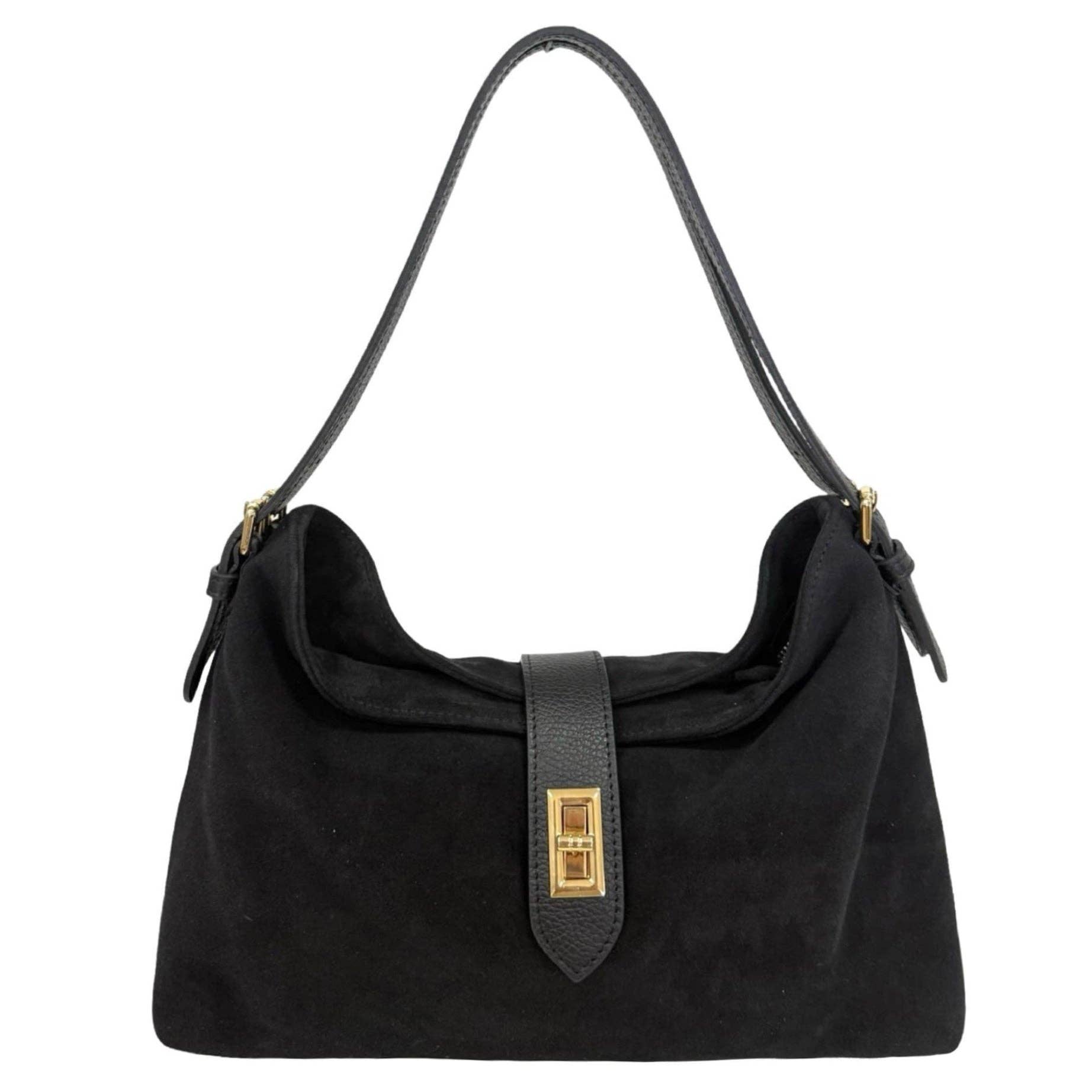 MODARNO - Venta al por mayor Bolso con correa - Mujer - Modarno Bolso bandolera de auténtica piel de ante 35x11x24 cm5