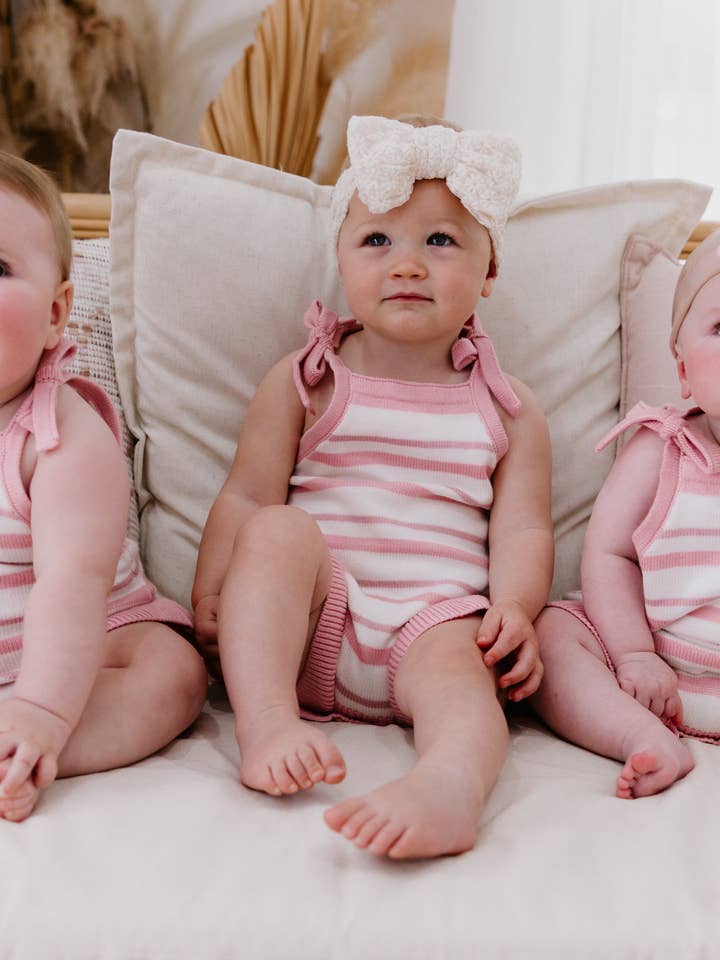 Mae and Rae Bows - Wholesale Romper – Child - Lulu Striped Romper3