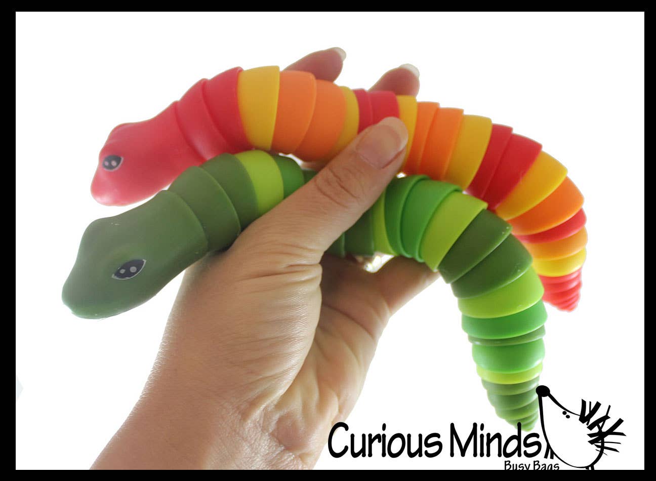 Curious Minds Toys - Venta al por mayor Pelota antiestrés - Niños - 1 serpiente articulada grande, menea, inquieta, articulada, en movimiento5