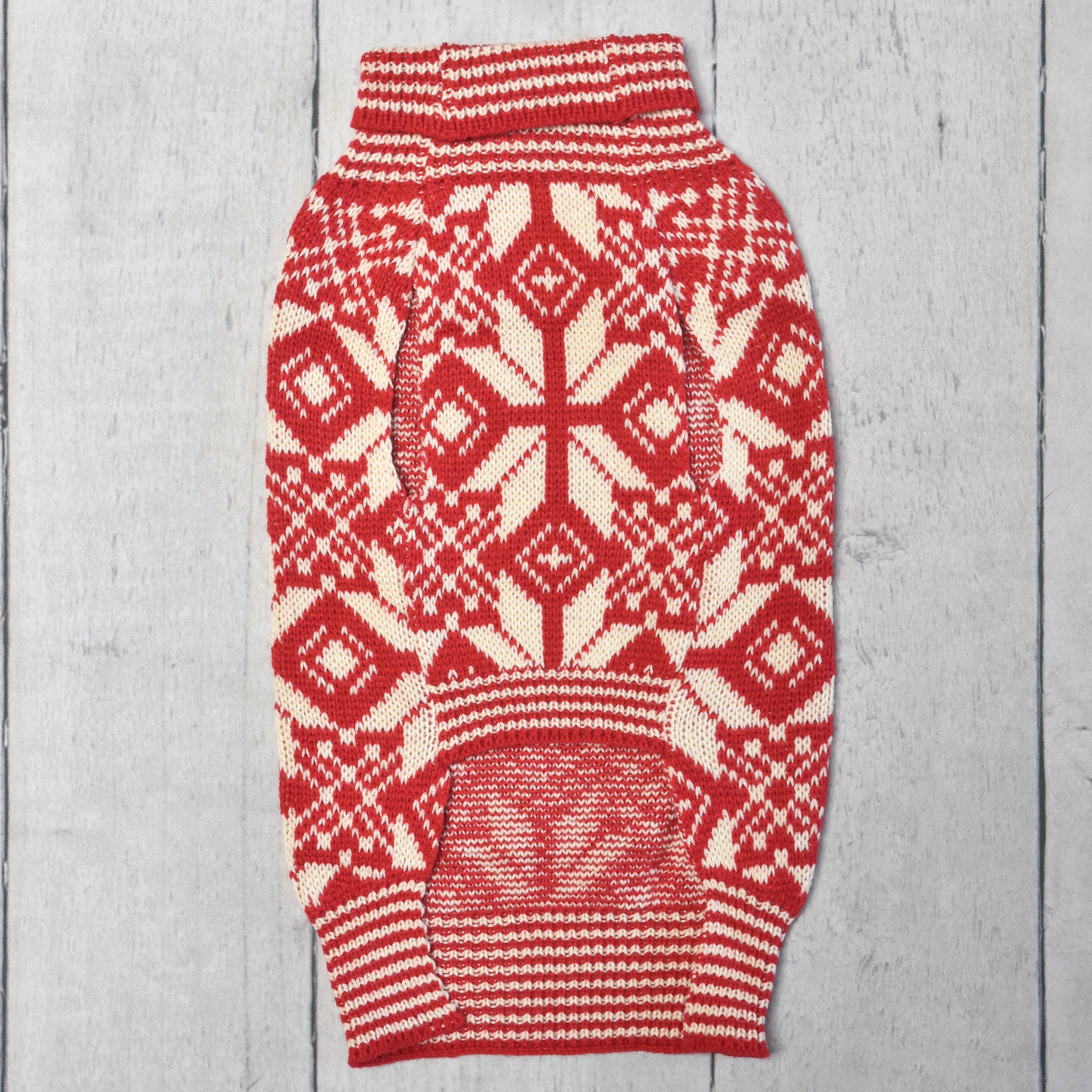 Finnegan’s Standard Goods - Wholesale Pet Sweater - Dog - Red Nordic Sweater 1